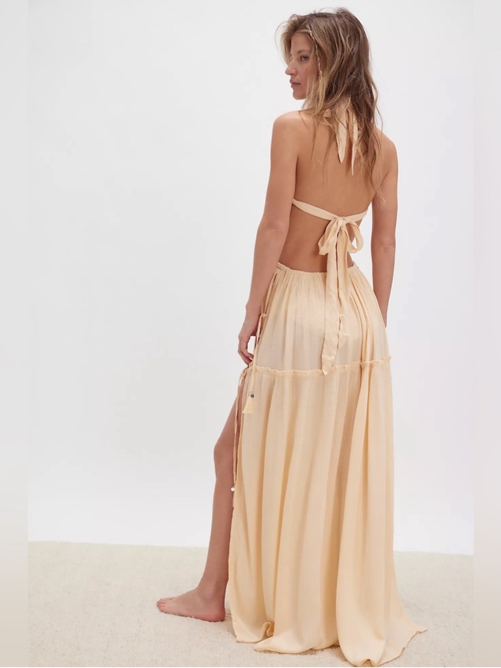 Free People Bali Palm Desert Maxi Bodysuit | Ivory Combo | Small | NWT - Picture 2 of 4